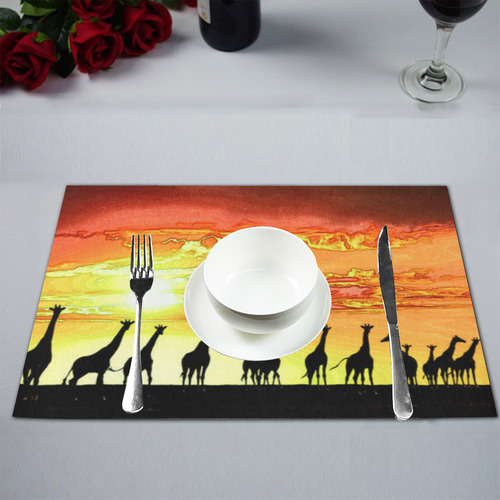 Giraffe under Sunset Placemat 12’’ x 18’’ (Set of 4)