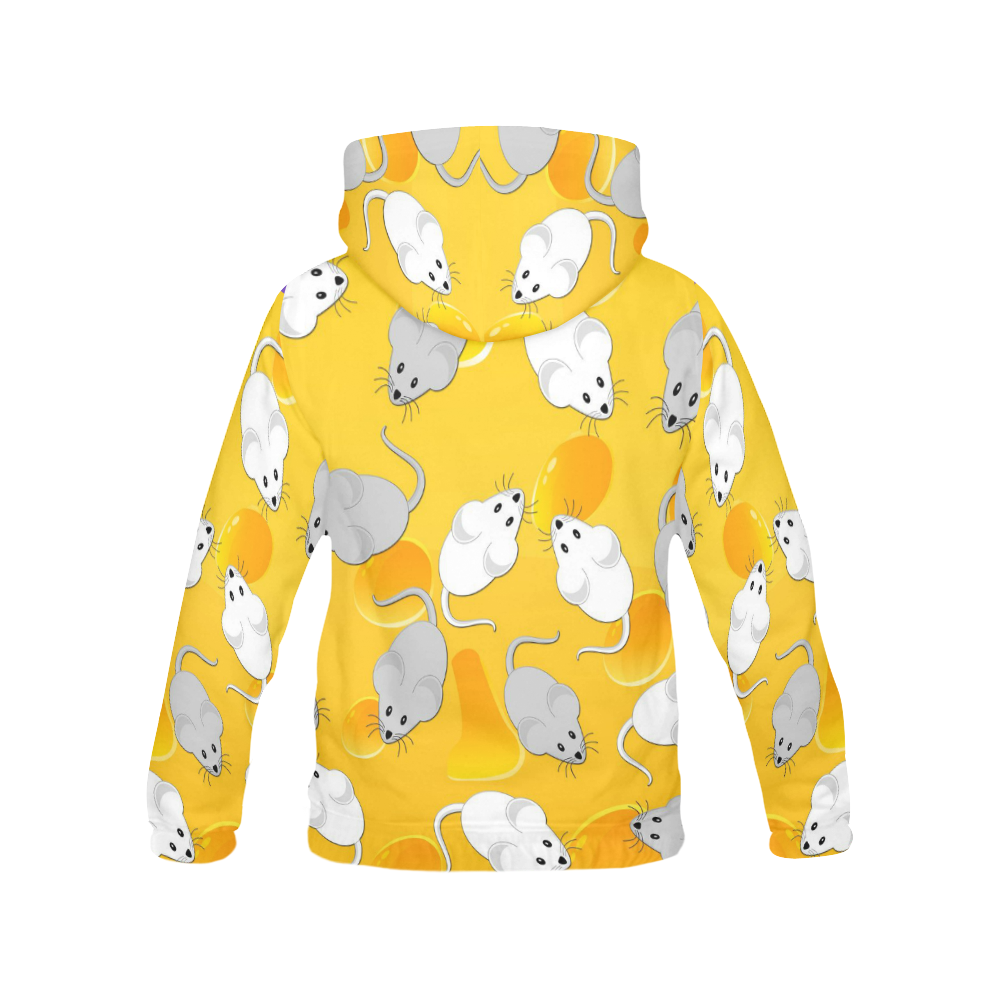 mice on cheese All Over Print Hoodie for Women (USA Size) (Model H13)