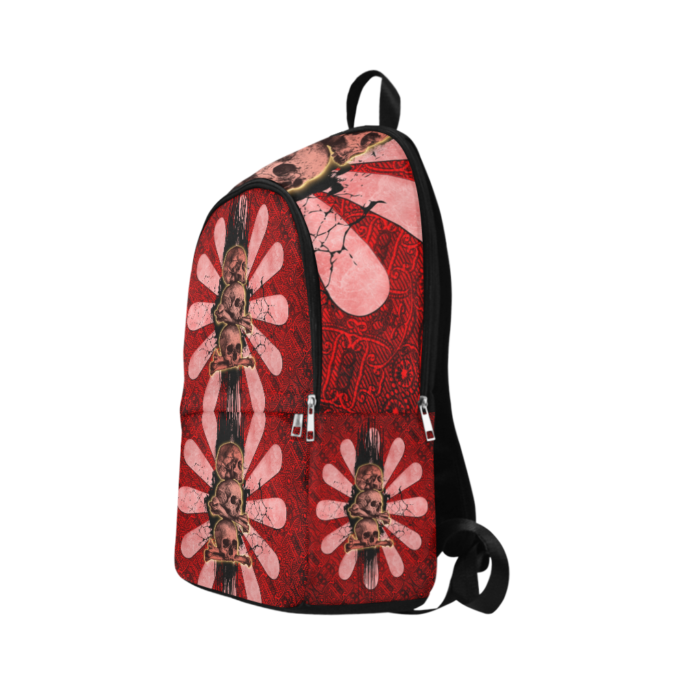 Skulls on a flower Fabric Backpack for Adult (Model 1659)