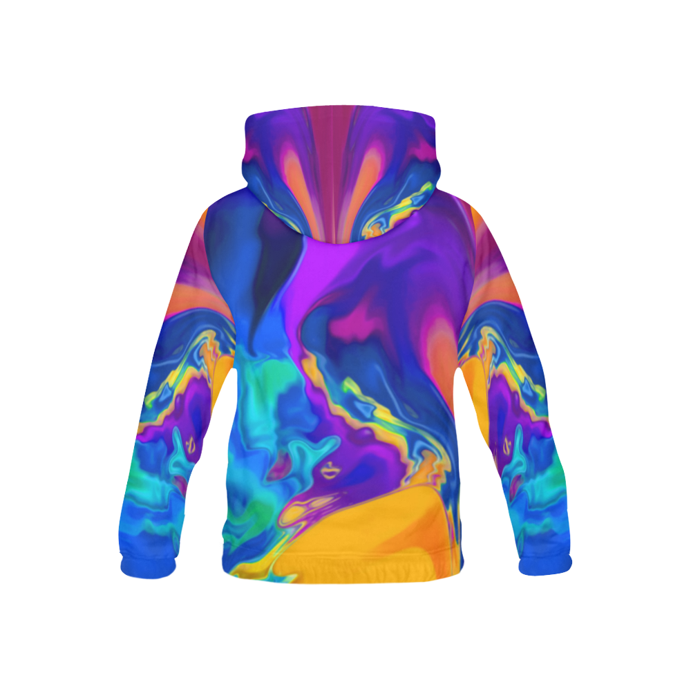The PERFECT WAVE abstract multicolored All Over Print Hoodie for Kid (USA Size) (Model H13)