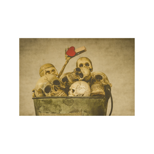 Still life with human skull in bucket Placemat 12’’ x 18’’ (Set of 4)