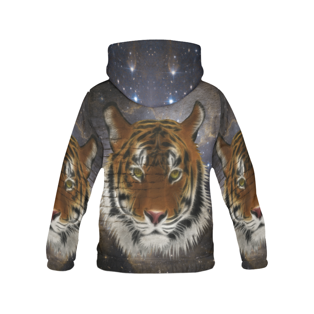 An abstract magnificent tiger All Over Print Hoodie for Women (USA Size) (Model H13)