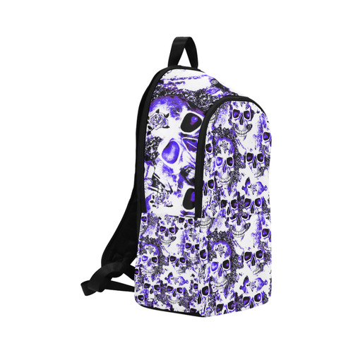 cloudy Skulls white blue by JamColors Fabric Backpack for Adult (Model 1659)