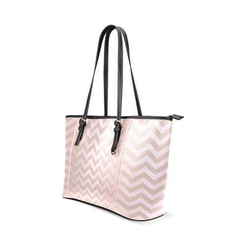 Rose Gold Chevron Leather Tote Bag/Small (Model 1640)