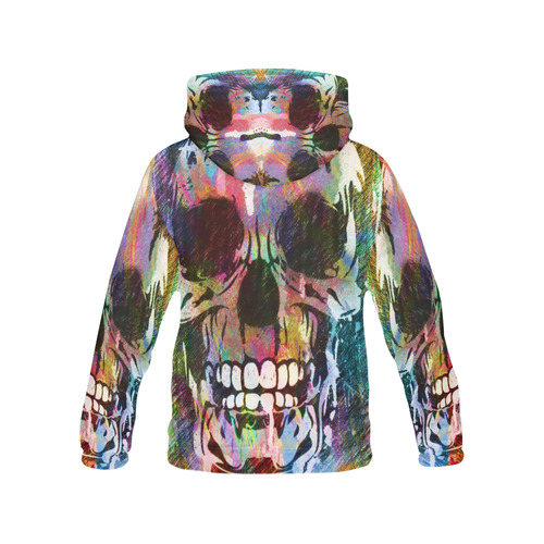 Smile Skull by Popart Lover All Over Print Hoodie for Men (USA Size) (Model H13)