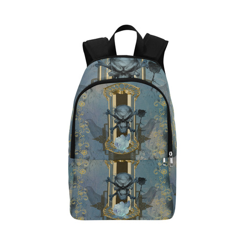 The blue skull with crow Fabric Backpack for Adult (Model 1659)