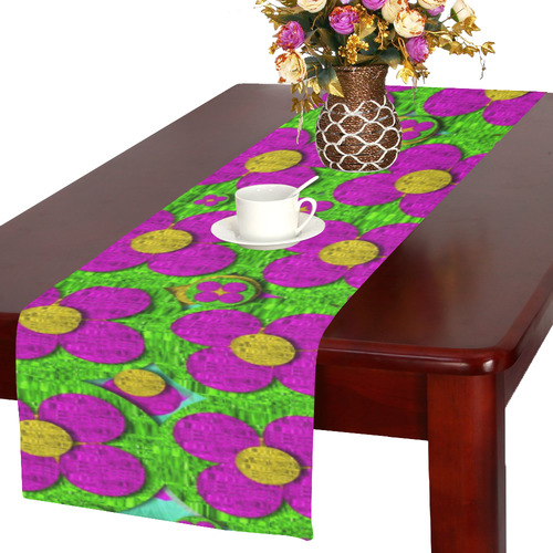 Bohemian big flower of the power Table Runner 16x72 inch
