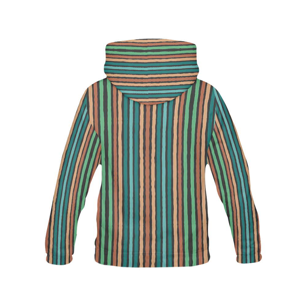 Fun pastel lines in green blue orange and red All Over Print Hoodie for Men (USA Size) (Model H13)