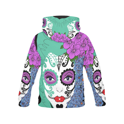 mamma sugarskull All Over Print Hoodie for Women (USA Size) (Model H13)