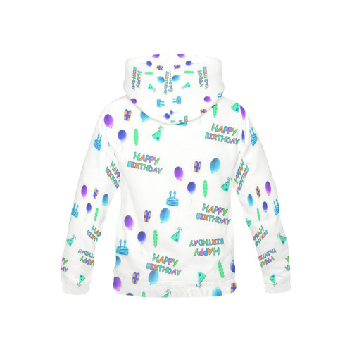 happy Birthday, white All Over Print Hoodie for Kid (USA Size) (Model H13)