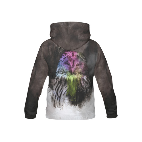 Abstract colorful owl All Over Print Hoodie for Kid (USA Size) (Model H13)