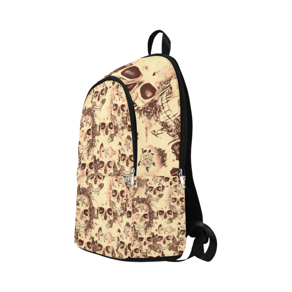 cloudy Skulls beige by JamColors Fabric Backpack for Adult (Model 1659)