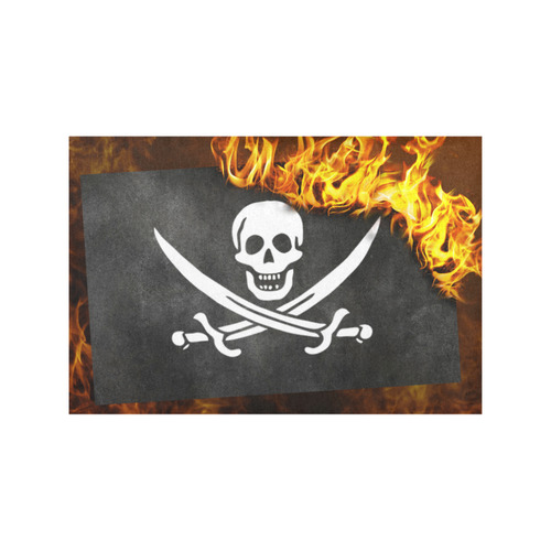 pirate Flag burning Placemat 12’’ x 18’’ (Set of 4)