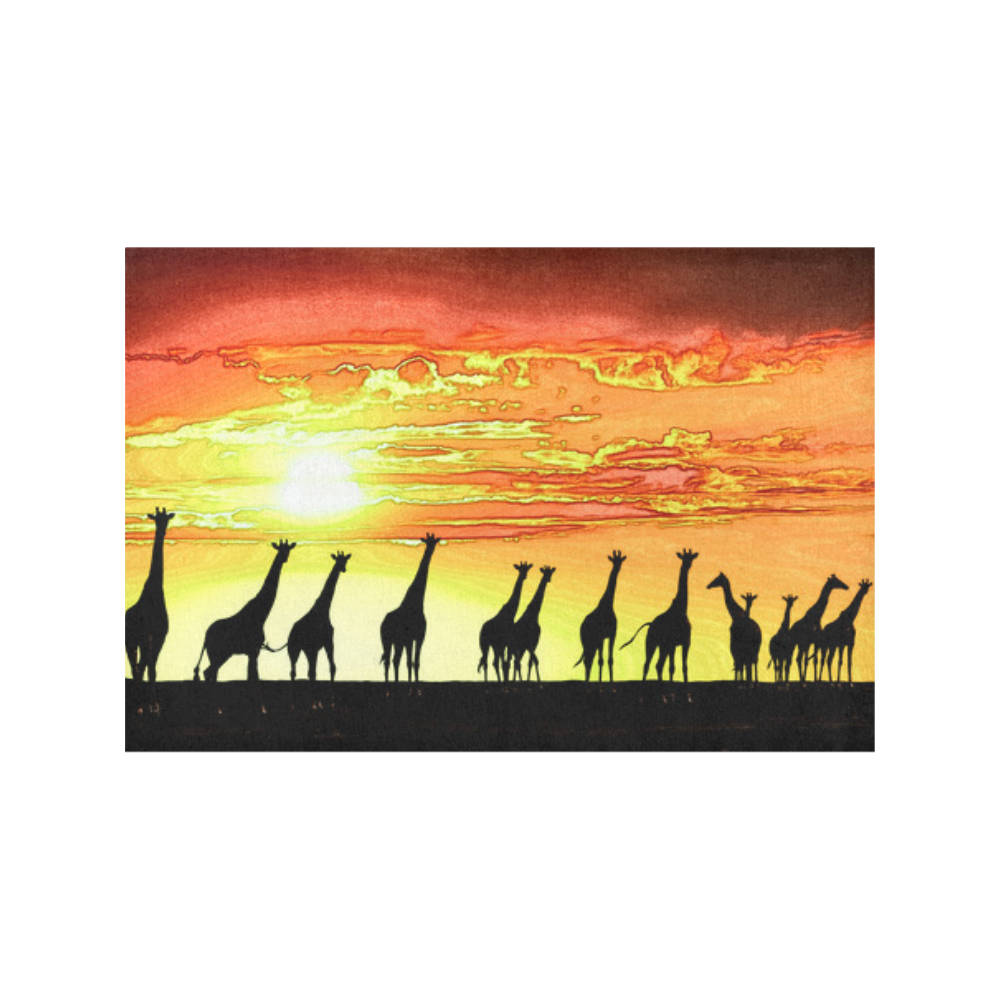 Giraffe under Sunset Placemat 12’’ x 18’’ (Set of 4)