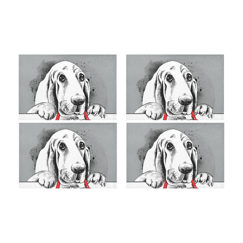 Portrait of a dog Placemat 12’’ x 18’’ (Set of 4)