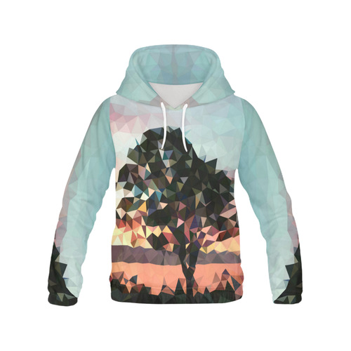 Late Lake, low poly All Over Print Hoodie for Men (USA Size) (Model H13)