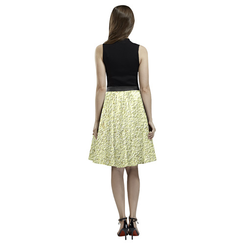 Gold Glam Light Melete Pleated Midi Skirt (Model D15)