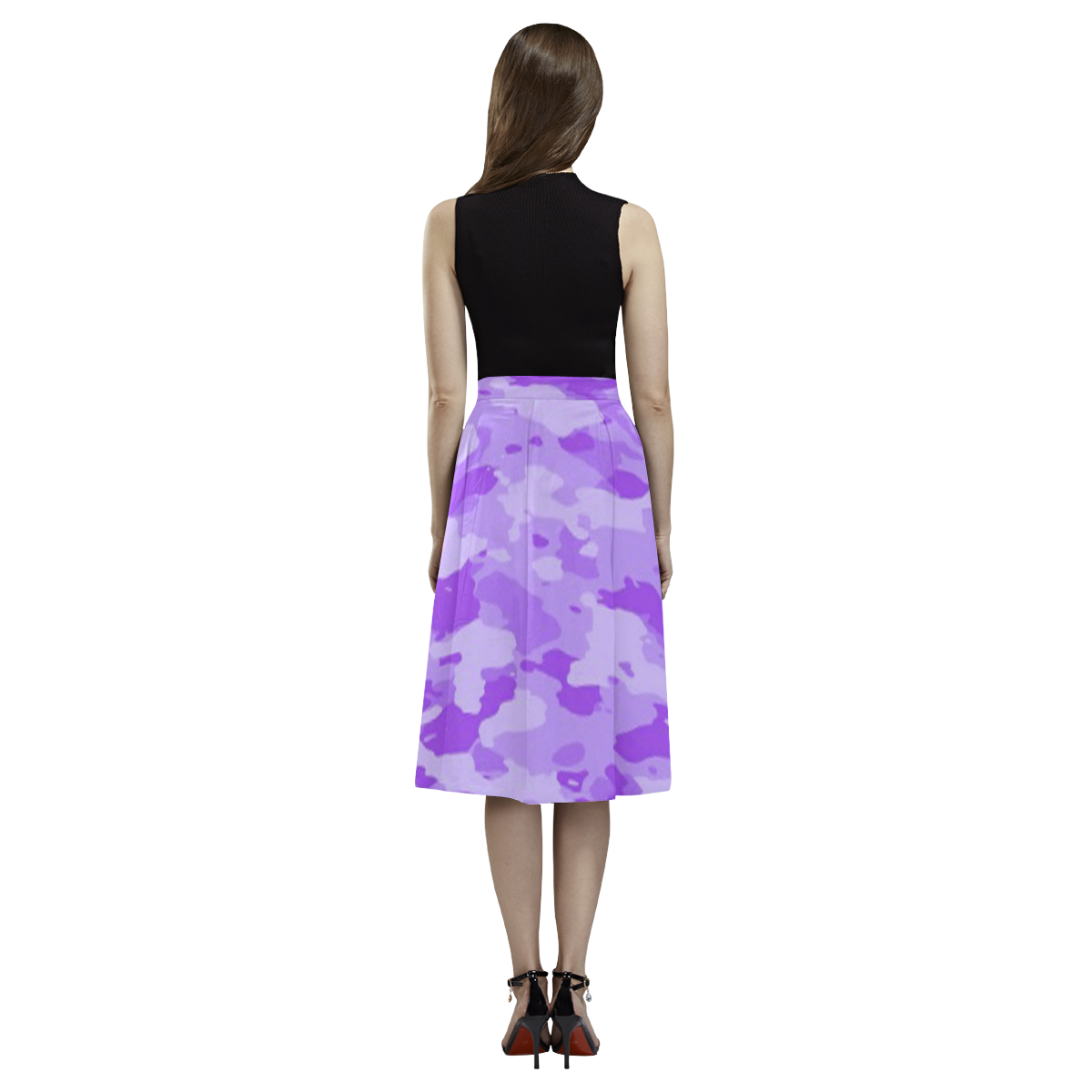 Purple Camo Aoede Crepe Skirt (Model D16)