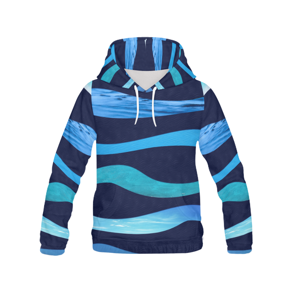 ocean blue All Over Print Hoodie for Women (USA Size) (Model H13) | ID ...