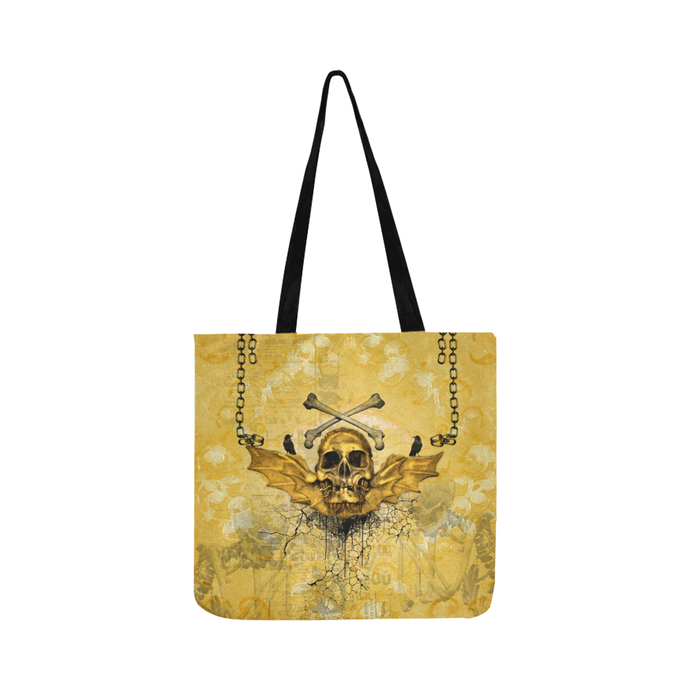 Awesome skull in golden colors Reusable Shopping Bag Model 1660 (Two sides)