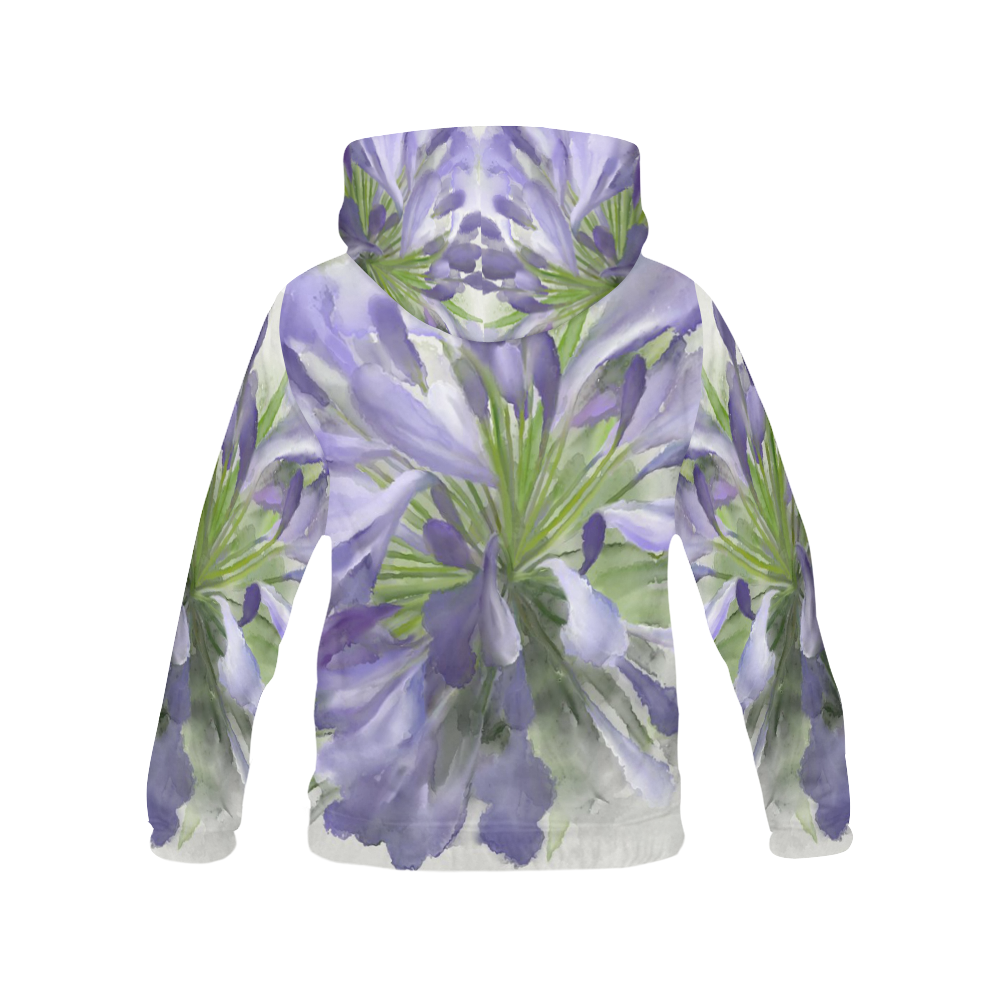 Delicate Purple Flower, floral watercolor All Over Print Hoodie for Women (USA Size) (Model H13)