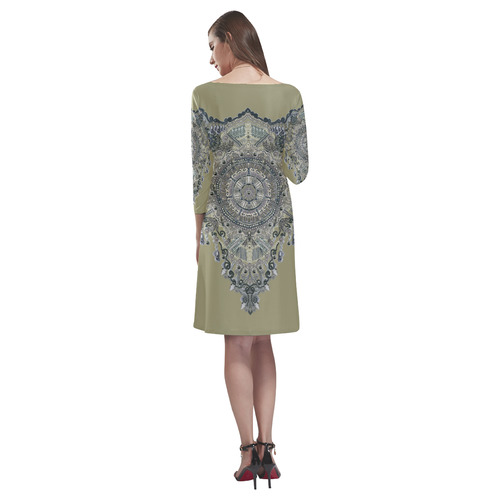 metallic embroidery by Sandrine Kespi Rhea Loose Round Neck Dress(Model D22)