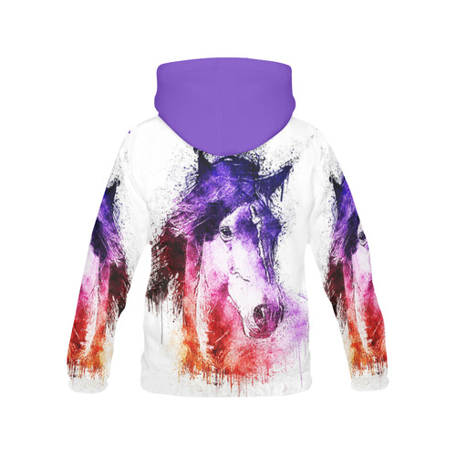 watercolor horse All Over Print Hoodie for Women (USA Size) (Model H13)
