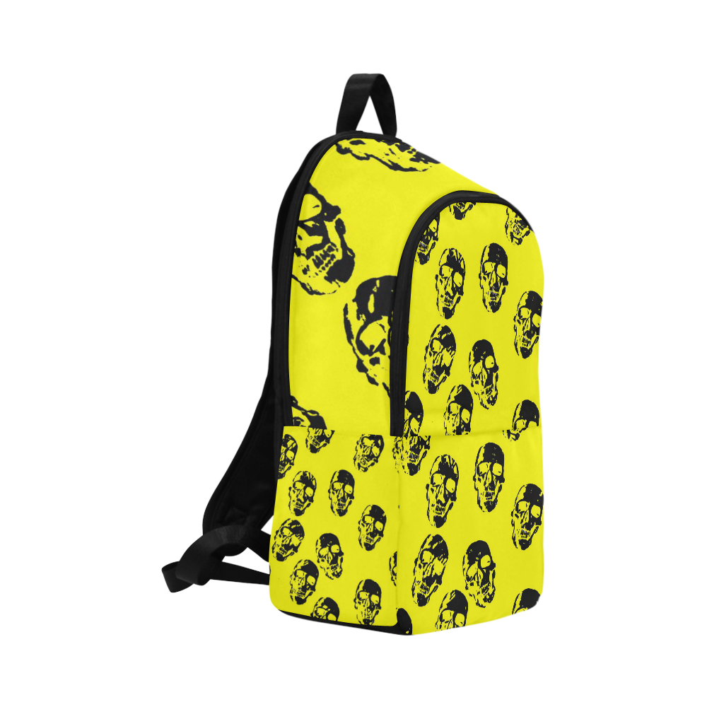 hot skulls, yellow by JamColors Fabric Backpack for Adult (Model 1659)