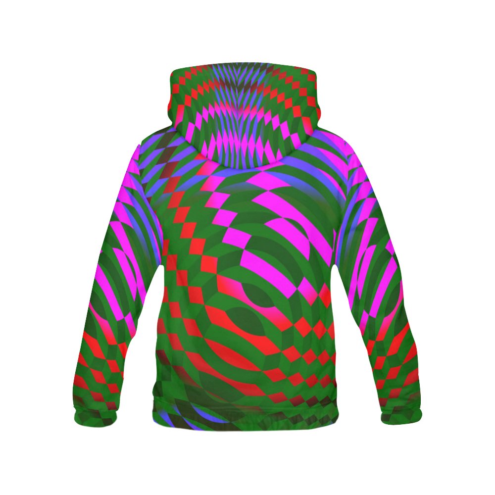 Colorful Abstract Cubes All Over Print Hoodie for Women (USA Size) (Model H13)
