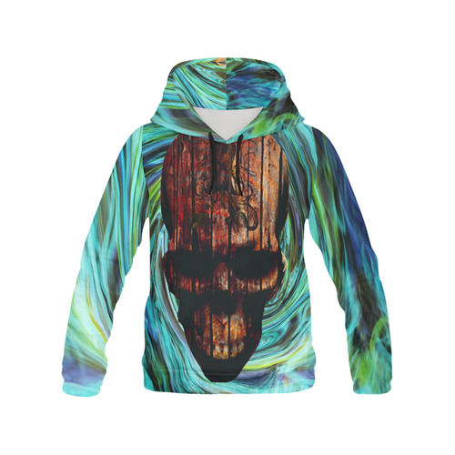 Psychodelic skull hoodie All Over Print Hoodie for Men (USA Size) (Model H13)