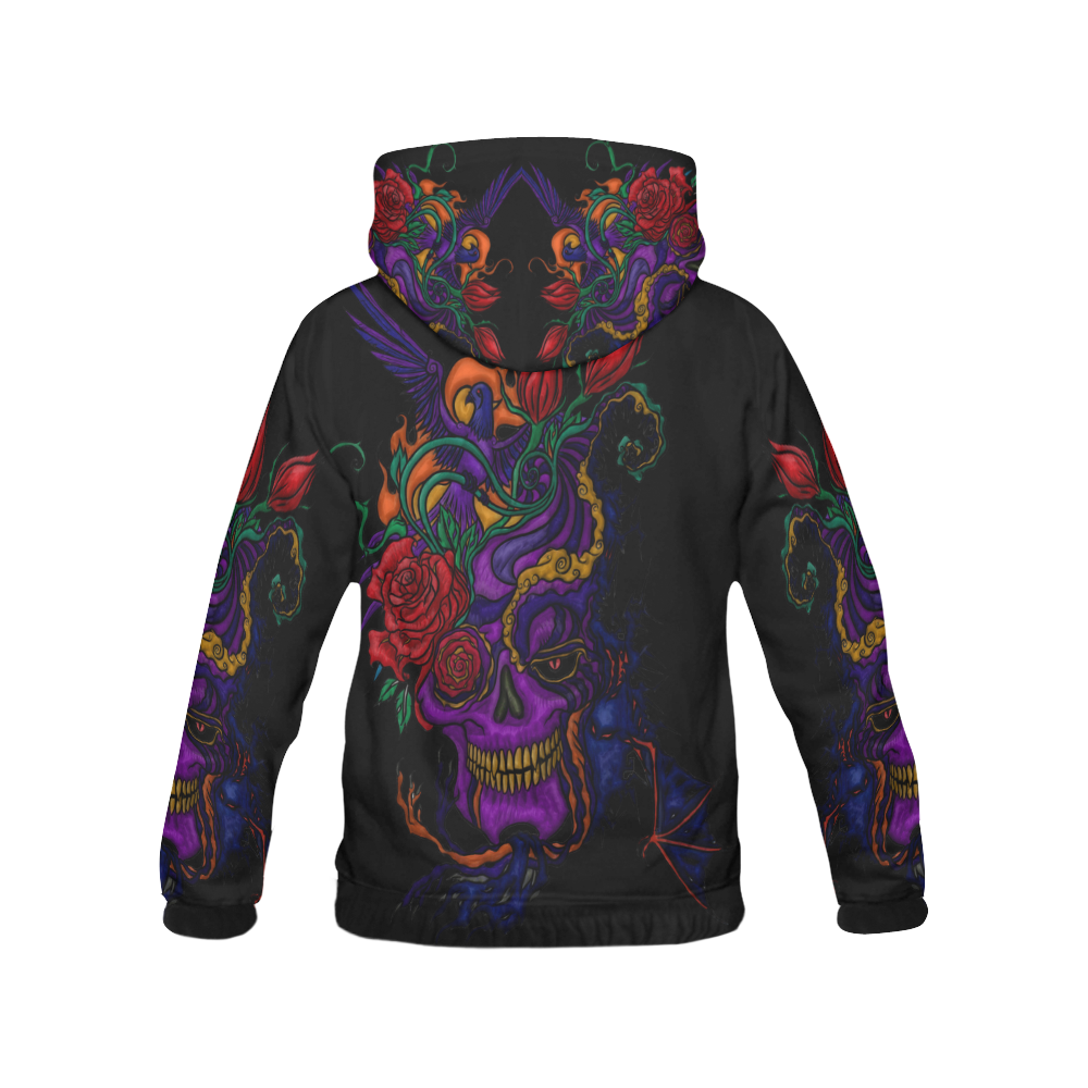 Funny Funky Sugar Skull All Over Print Hoodie for Men (USA Size) (Model H13)