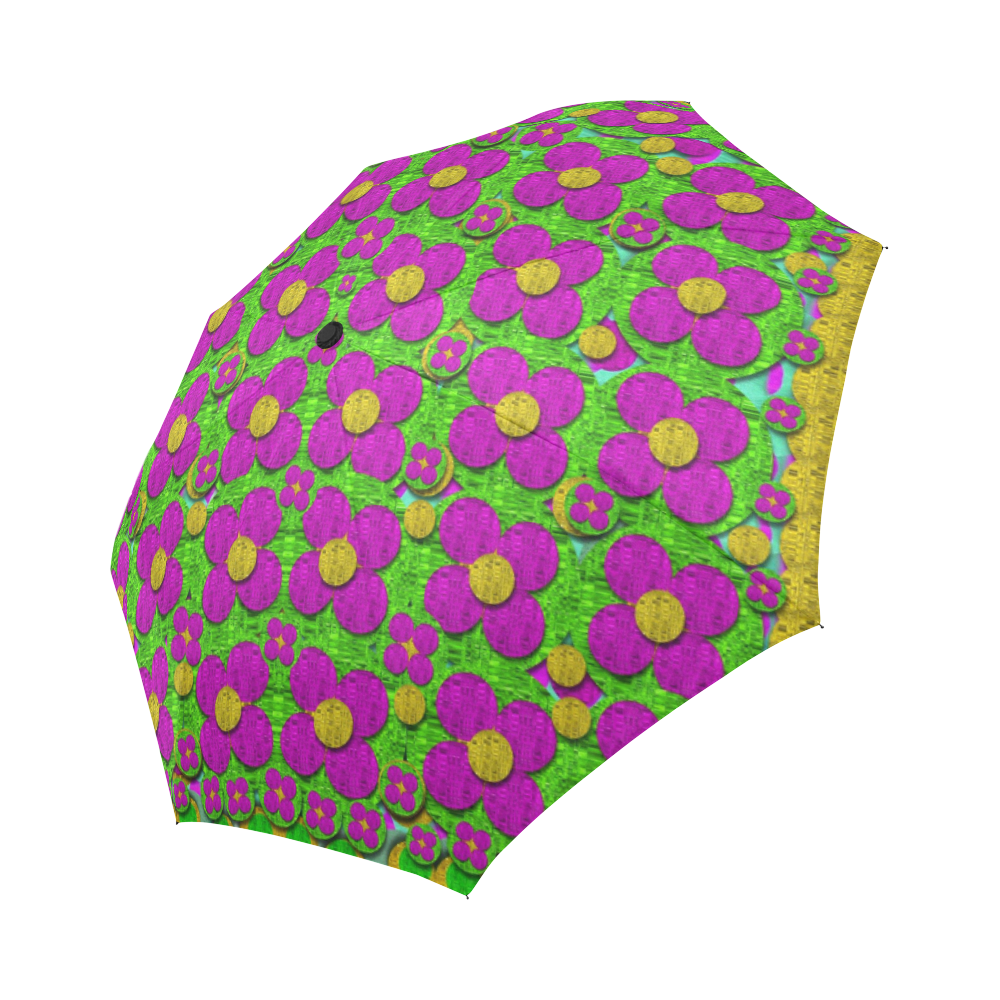 Bohemian big flower of the power Auto-Foldable Umbrella (Model U04)