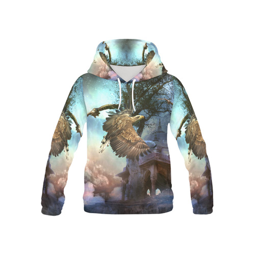 Awesome flying eagle All Over Print Hoodie for Kid (USA Size) (Model H13)