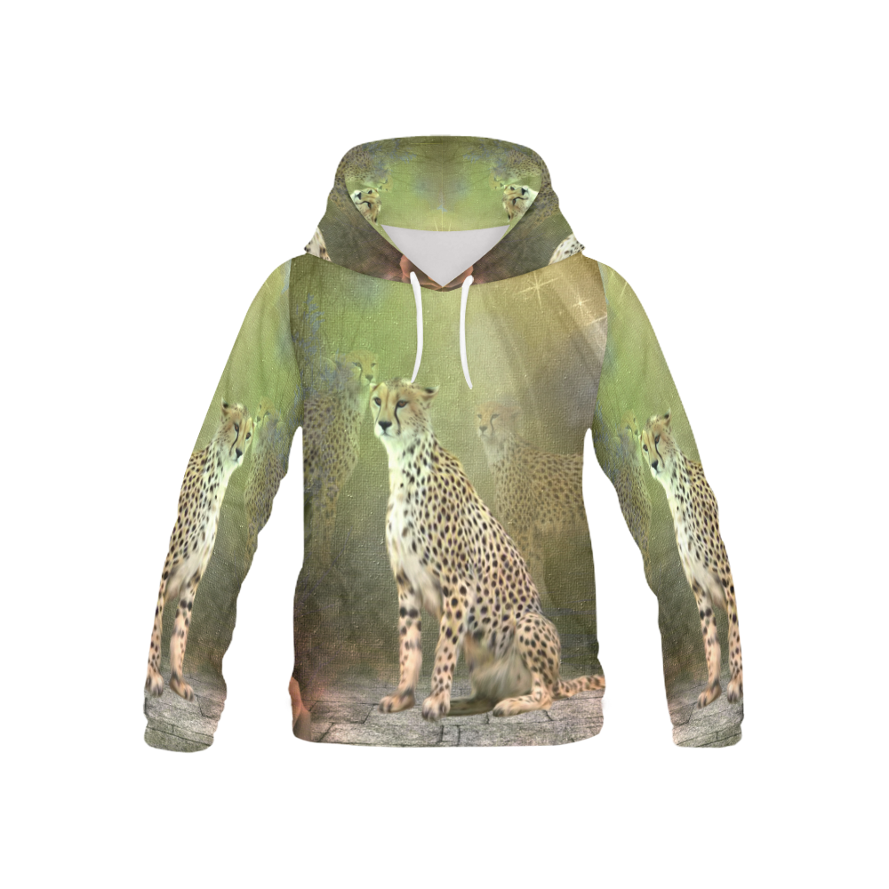 Beautiful leopard All Over Print Hoodie for Kid (USA Size) (Model H13)