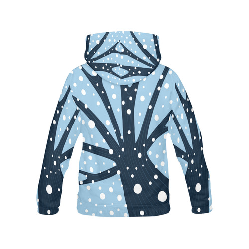 DESIGNERS HOODIE : Snowing trees All Over Print Hoodie for Women (USA Size) (Model H13)