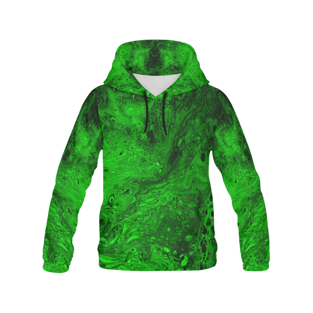 Secret Caves - Green All Over Print Hoodie for Women (USA Size) (Model H13)
