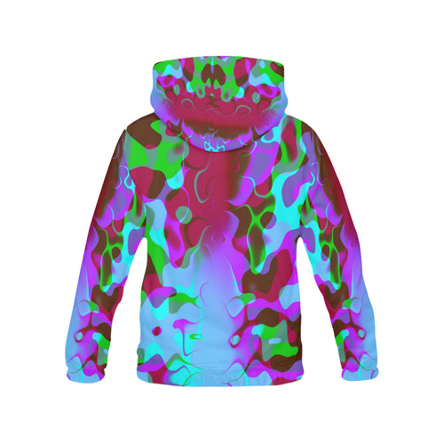 Abstract Retro Colorsplash All Over Print Hoodie for Women (USA Size) (Model H13)