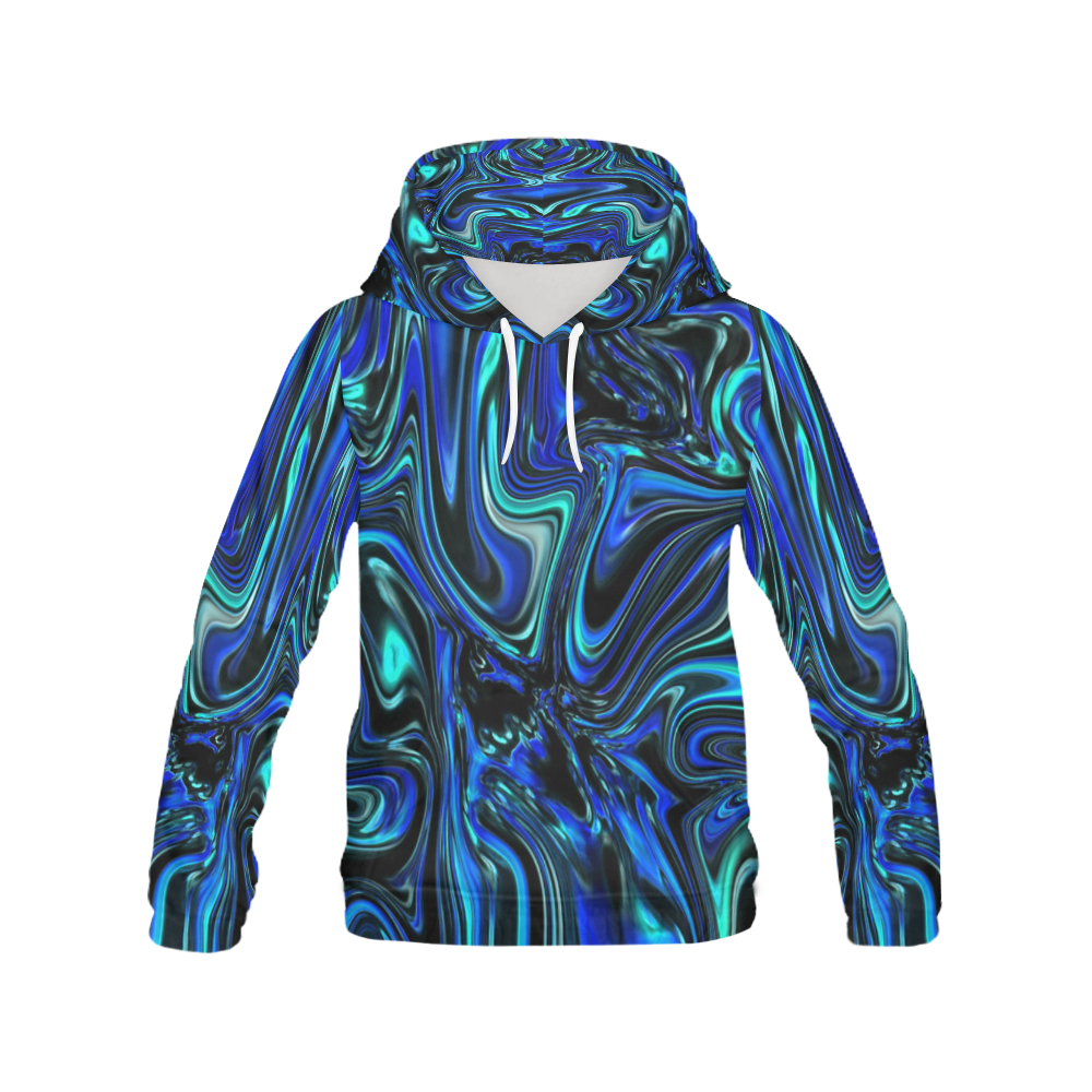 Liquid Blues All Over Print Hoodie for Men (USA Size) (Model H13)