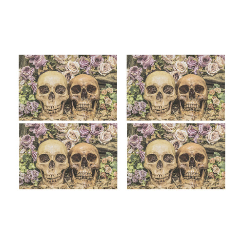skull rose Placemat 12’’ x 18’’ (Set of 4)