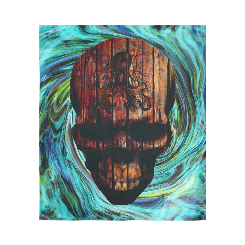 Psychodelic skull tapestry Cotton Linen Wall Tapestry 51"x 60"