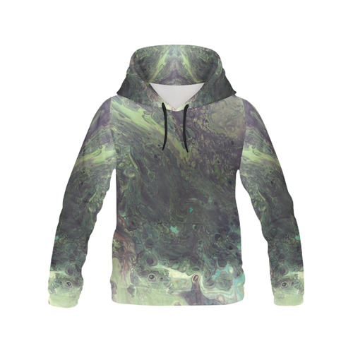 Squid Ink All Over Print Hoodie for Women (USA Size) (Model H13)