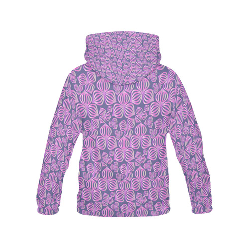 Modern abstract FLOWERS pattern - pink blue All Over Print Hoodie for Women (USA Size) (Model H13)