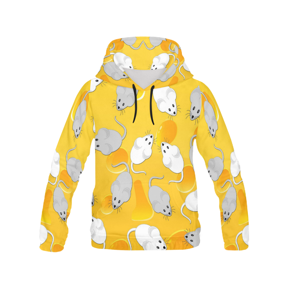mice on cheese All Over Print Hoodie for Women (USA Size) (Model H13)