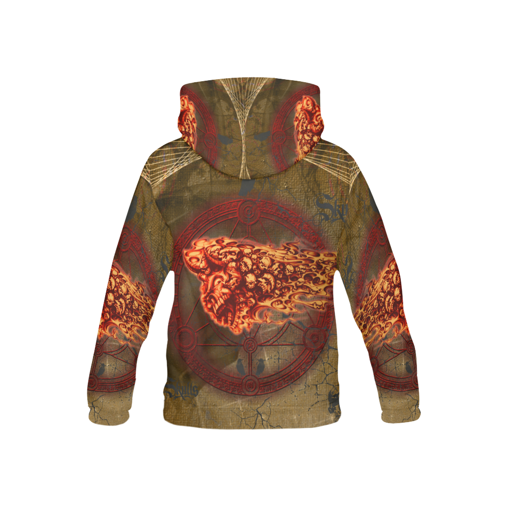 Awesome, creepy flyings skulls All Over Print Hoodie for Kid (USA Size) (Model H13)