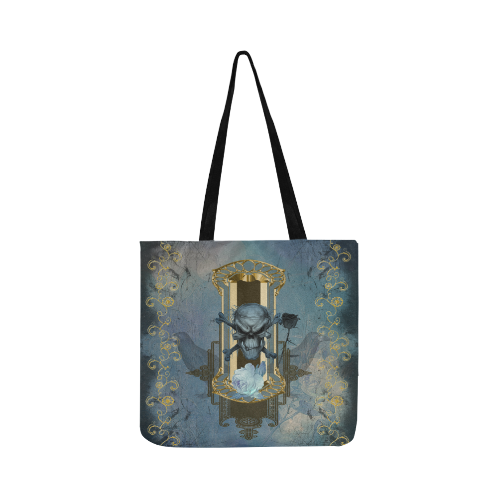 The blue skull with crow Reusable Shopping Bag Model 1660 (Two sides)