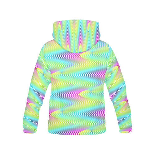 NEON colored WAVES STRIPES pattern All Over Print Hoodie for Men (USA Size) (Model H13)