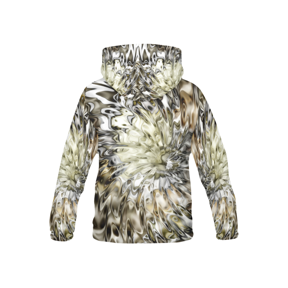 MAGIC SWIRL RIPPLES black brown cream All Over Print Hoodie for Kid (USA Size) (Model H13)