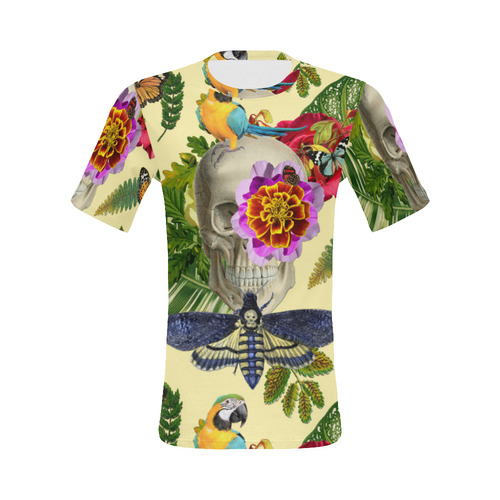 collage_tropical skull_gloria sanchez1 All Over Print T-Shirt for Men (USA Size) (Model T40)