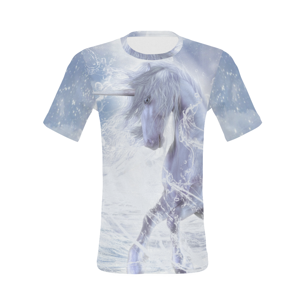 A dreamlike unicorn wades through the water All Over Print T-Shirt for Men (USA Size) (Model T40)