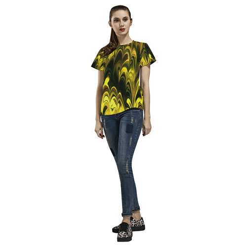 awesome fractal marbled 15 All Over Print T-Shirt for Women (USA Size) (Model T40)